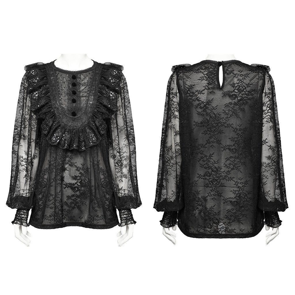 Punk Rave Demille Sequinned Lace Blouse
