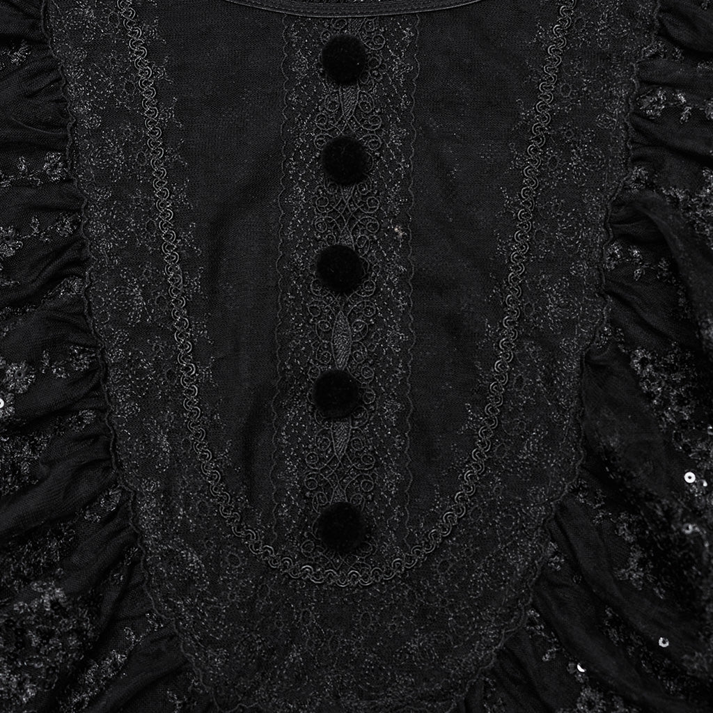 Punk Rave Demille Sequinned Lace Blouse