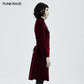 Punk Rave Nerezza Goth Mid-Length Embroidered Velvet Coat
