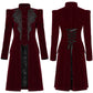 Punk Rave Nerezza Goth Mid-Length Embroidered Velvet Coat