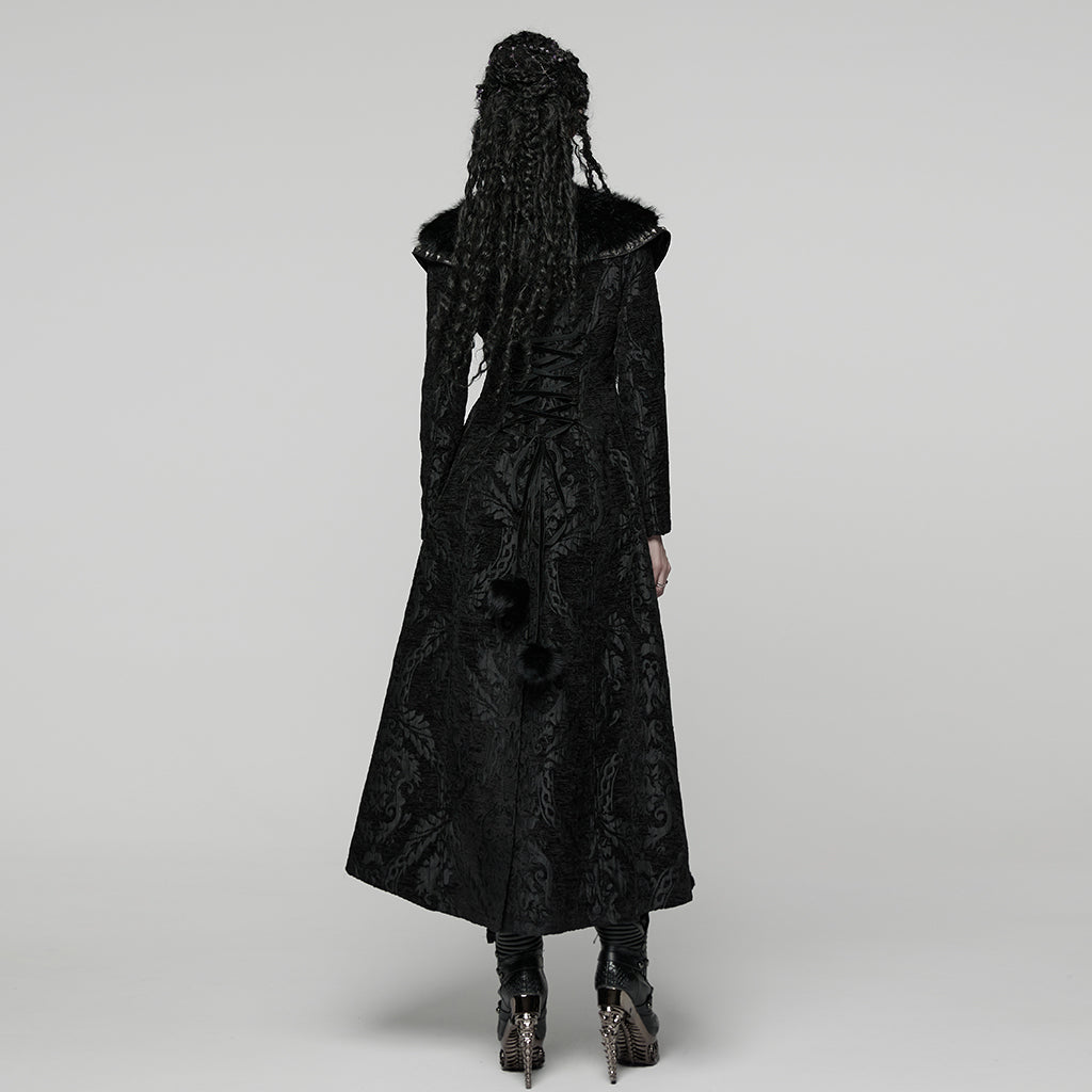 Punk Rave Goth Gorgeous Plush Coat in Black