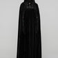 Punk Rave Goth Velvet Women's Long Cloak in Black