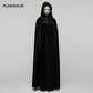 Punk Rave Goth Velvet Women's Long Cloak in Black