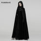 Punk Rave Goth Velvet Women's Long Cloak in Black