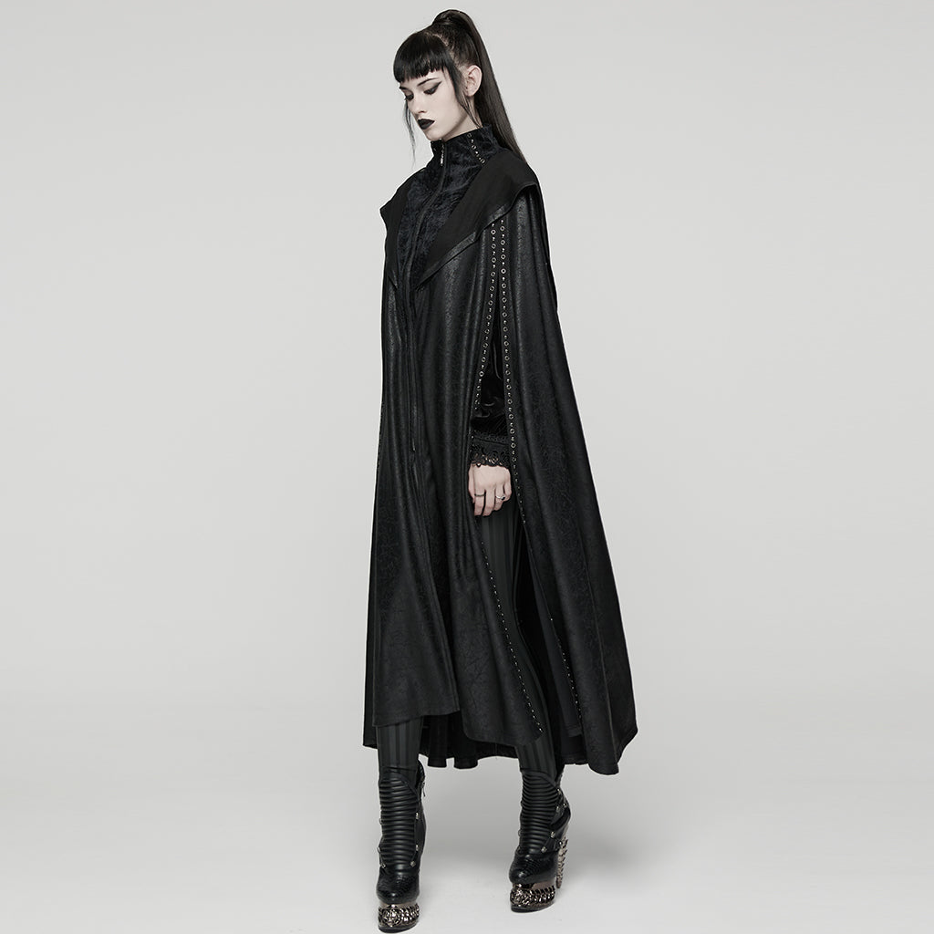 Punk Rave Punk Hooded Cloak in Black