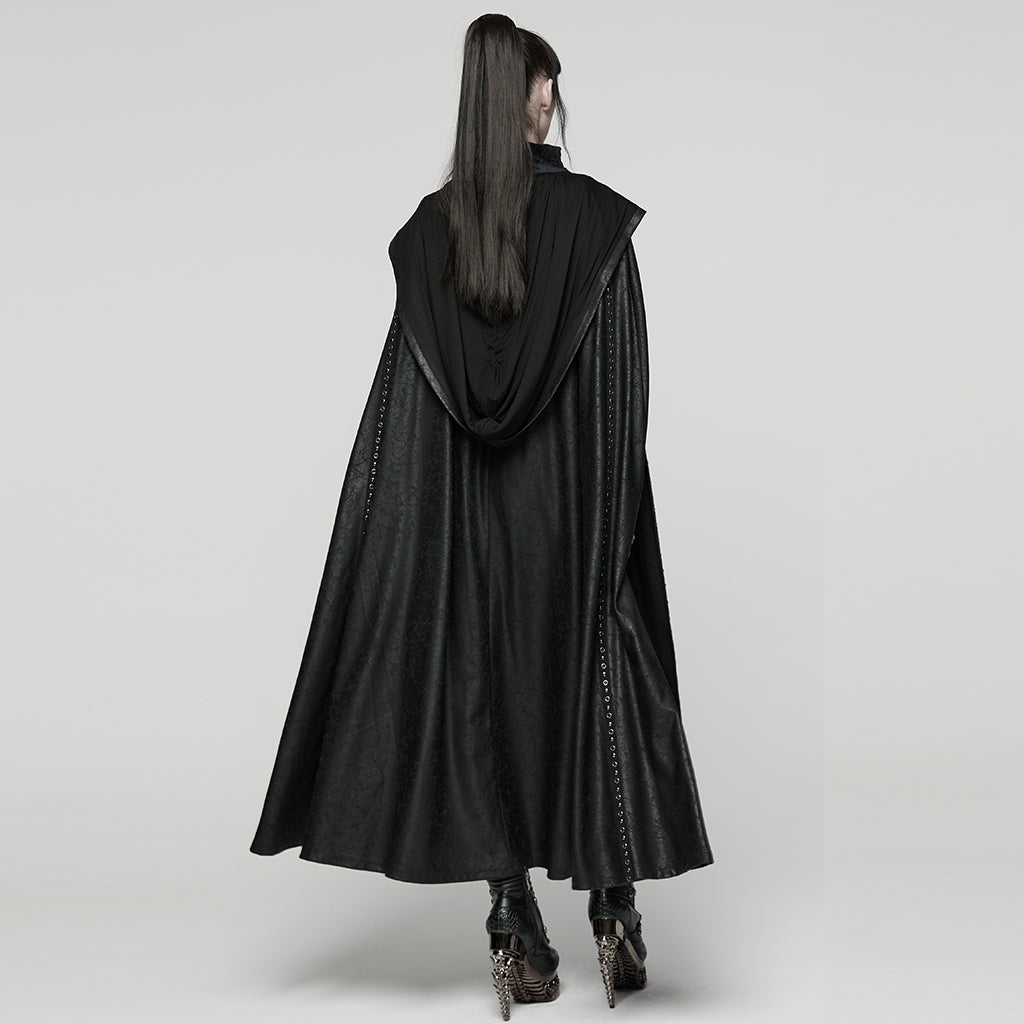 Punk Rave Punk Hooded Cloak in Black