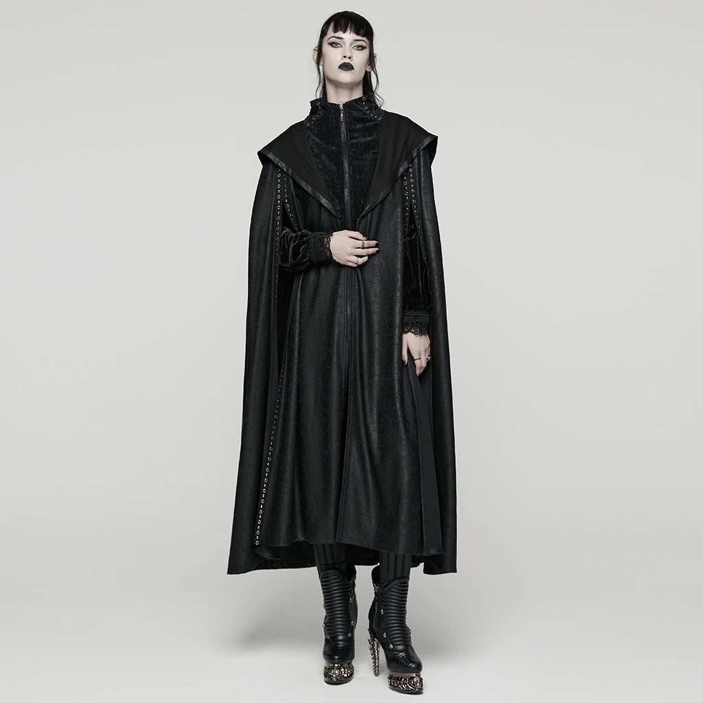 Punk Rave Punk Hooded Cloak in Black
