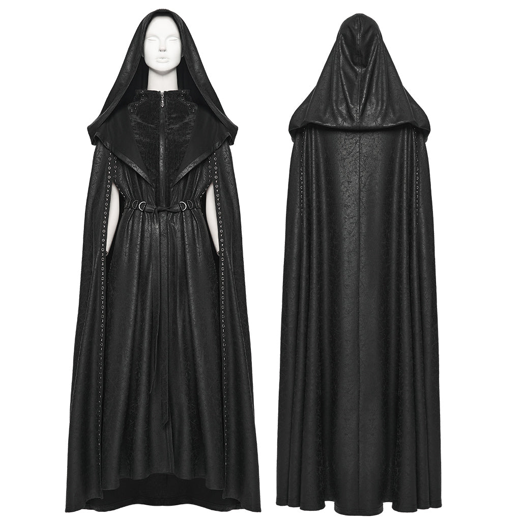 Punk Rave Punk Hooded Cloak in Black
