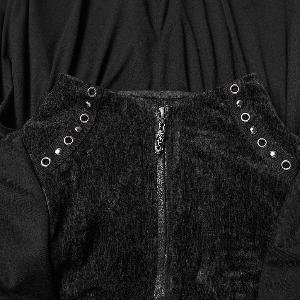 Punk Rave Punk Hooded Cloak in Black