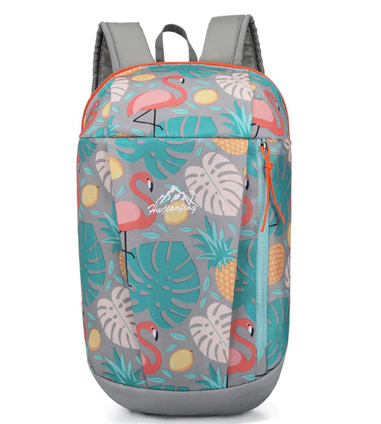 Waterproof Flamingo-Print Hiking Backpack