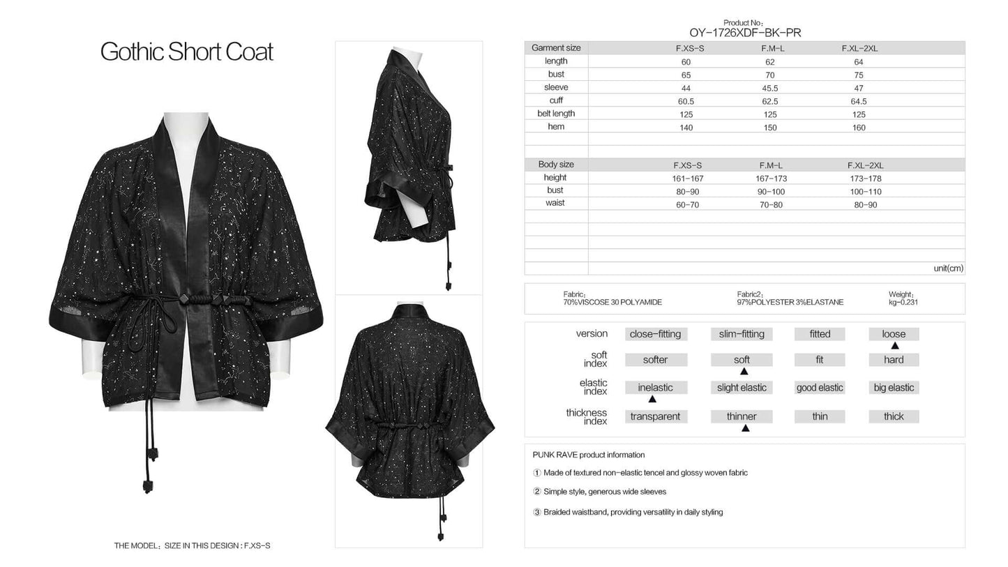 Punk Rave Augusta Women's Goth Short Coat