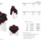 Punk Rave Elysia Velvet Ruffle Goth Shawl in Crimson
