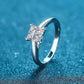 925 Sterling Silver Cushion-Cut Moissanite Engagement Ring