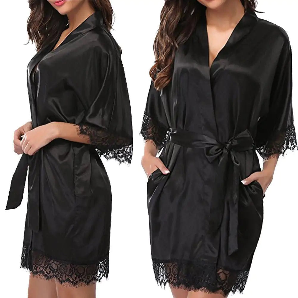 Women's Kimono Style Silk Robe Loungewear