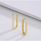 Caryl Minimalist Rectangular Drop Gold Earrings