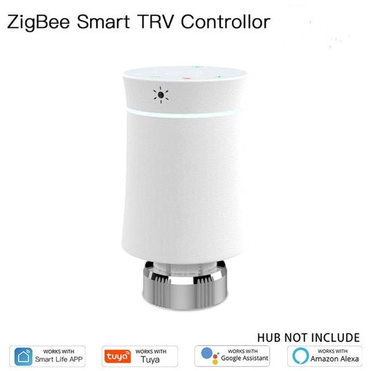 Moes Tuya ZigBee 3.0 New Radiator Actuator Valve Smart Programmable Thermostat Temperature Heater TRV Alexa Google Home Voice Control