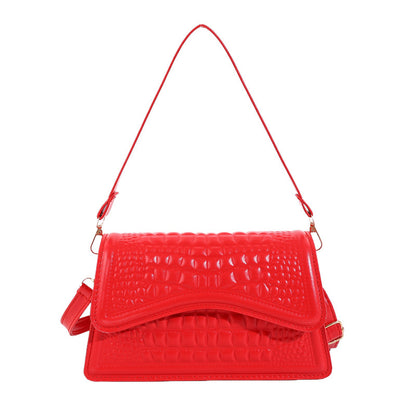 Crocodile Print One Shoulder Crossbody Bag, Candy Colours
