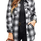 Women's Oversized Check Button Shirt Jacket