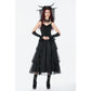 Dark in Love Gothic Satin Lace Tiered Dress