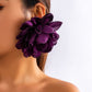 Exaggerated Fabric Design, Large Flower Stud Earrings