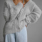 Vireous Loose Button Cardigan, Women's Fashion Soft Knit Sweater