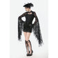 Dark In Love Minerva Bell-Sleeve Lace Dress in Black