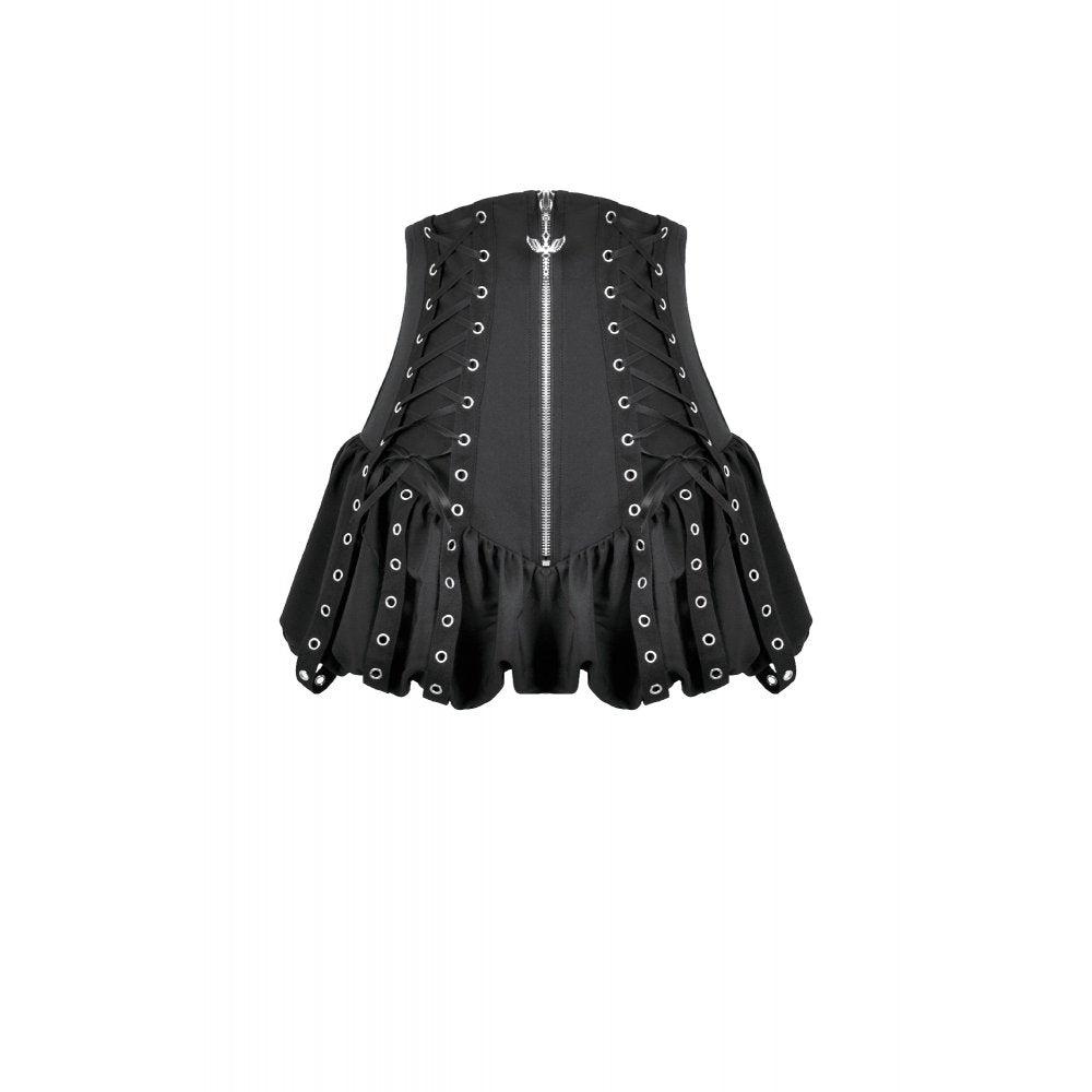 Dark in Love Brynja Eyelet Balloon Shorts in Black