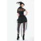 Dark in Love Gothic Tailed Sheer Mesh Petticoat Skirt