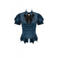 Dark in Love Gothic Academy-Striped Puff-Sleeve Blouse