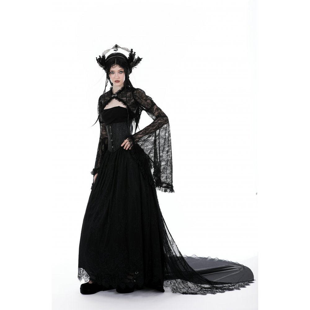 Dark in Love Belladonna Lace-Bell Sleeve Goth Shrug