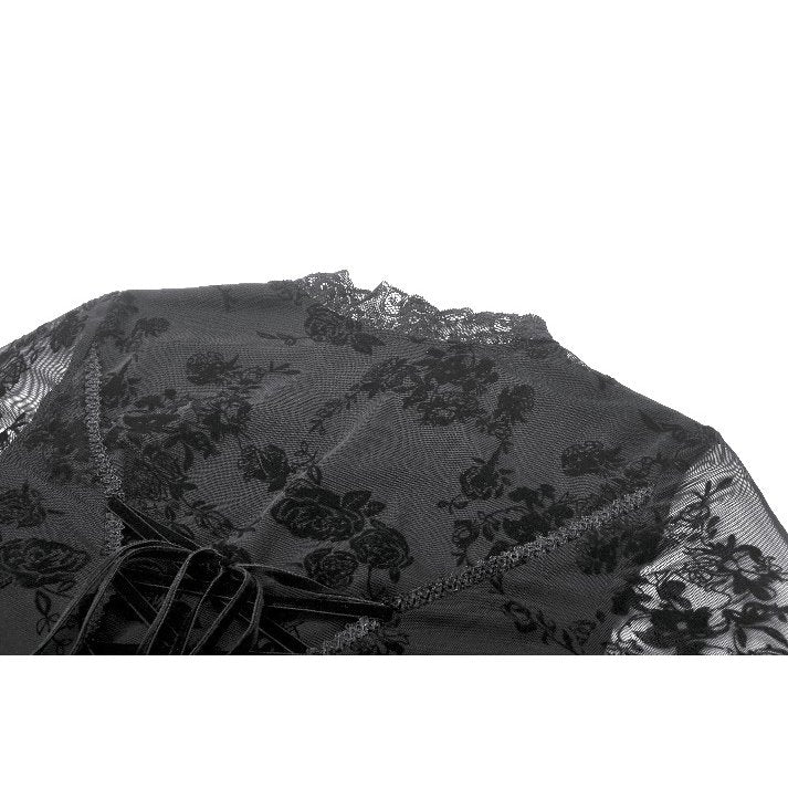 Dark In Love Minerva Bell-Sleeve Lace Dress in Black