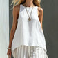 Vireous Linen Sleeveless Summer Shirt, Womens Loose-Fitting Button-Up Top