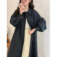 Women's Retro Lantern Sleeve Mid-Length Fashion Trench Coat