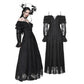 Dark in Love Cosette Elegant Gothic Off-Shoulder Ruffle Maxi Dress