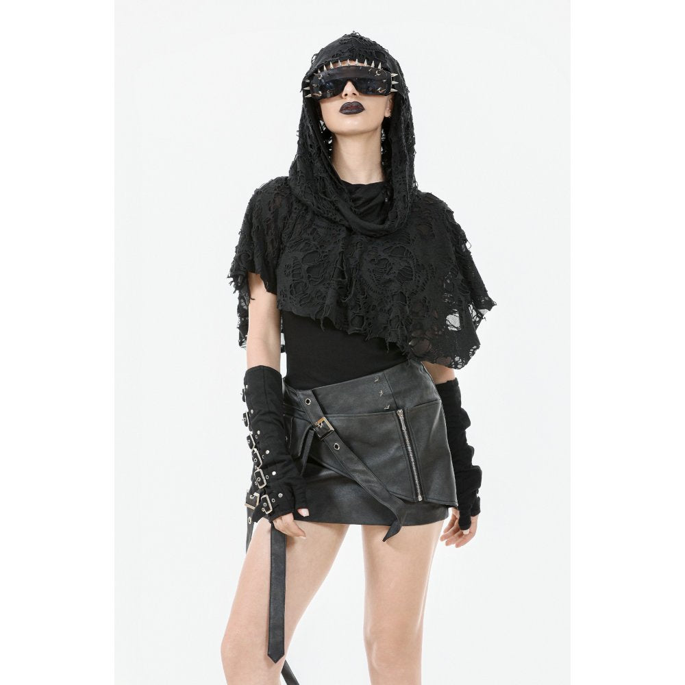 Dark in Love Nyx Distressed Shredded Hooded Poncho