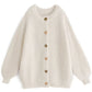 Women's Oversized Faux Cashmere Cardigan, Feature Buttons, Knitted Fashion