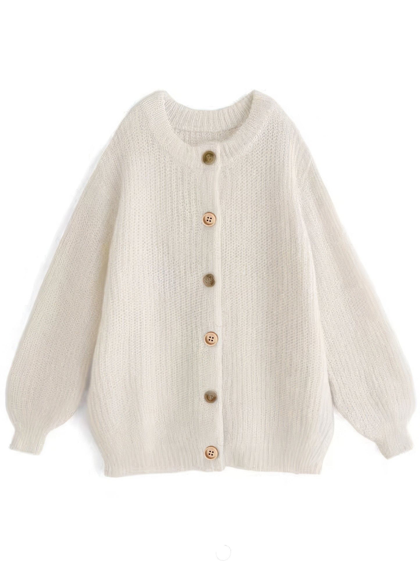 Women's Oversized Faux Cashmere Cardigan, Feature Buttons, Knitted Fashion