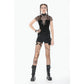 Dark in Love Dark Punk Mesh Chain Layered Top