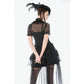 Dark in Love Gothic Tailed Sheer Mesh Petticoat Skirt