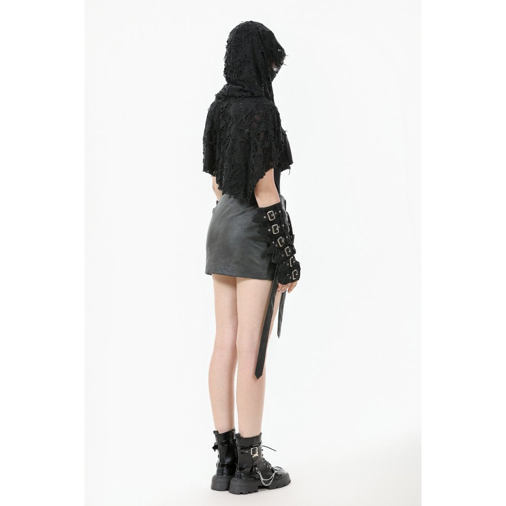 Dark in Love Nyx Distressed Shredded Hooded Poncho