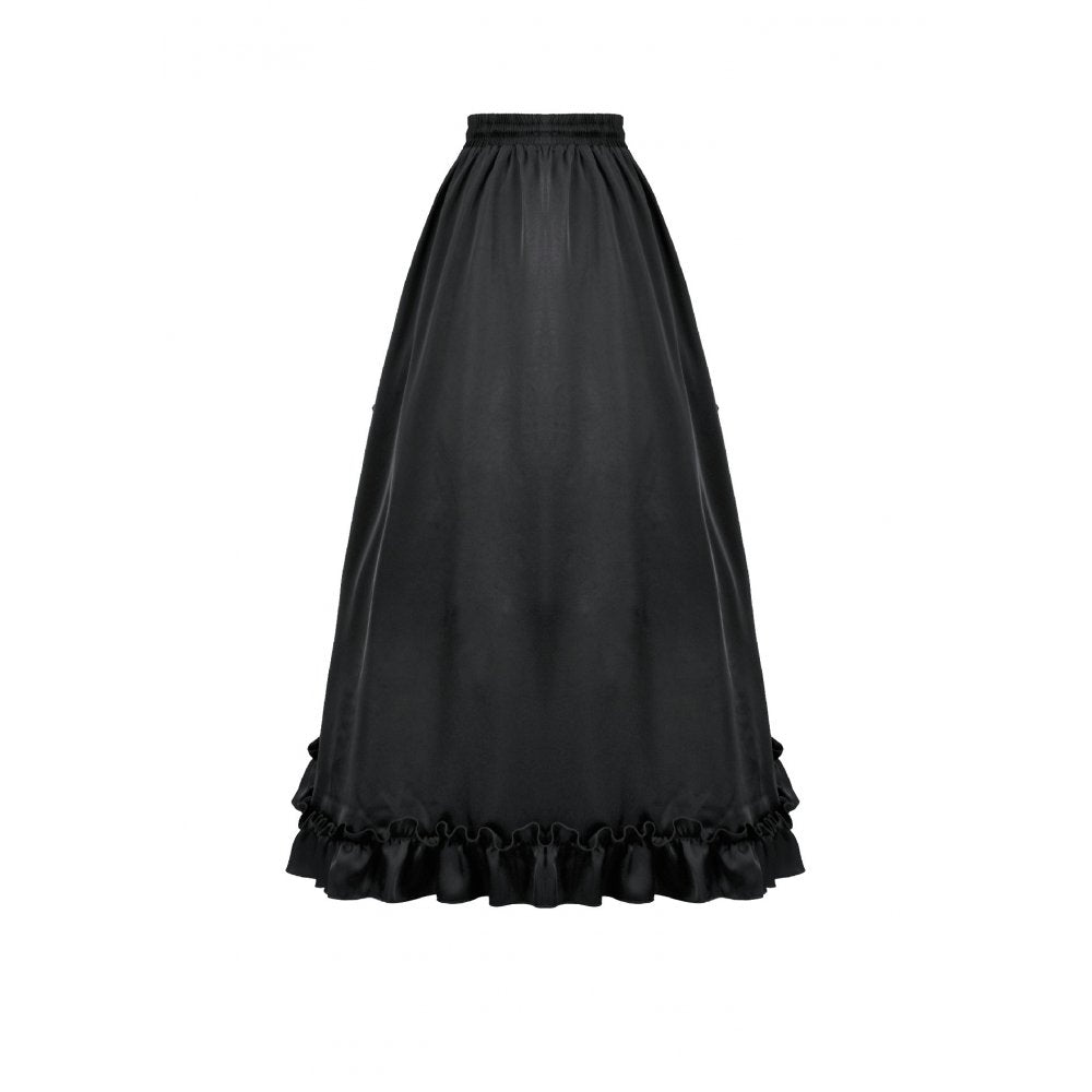 Dark in Love Gothic Victorian Lace Panel Skirt in Crimson