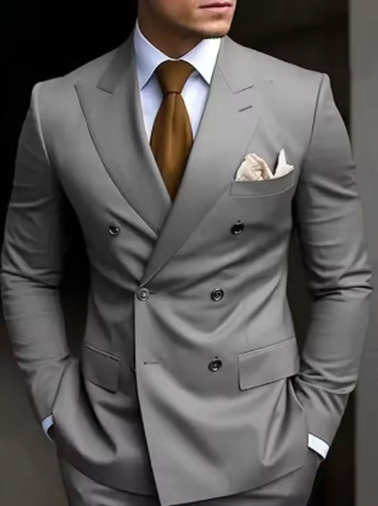 Men's Two-Piece Classic Business Suit, Plus Sizes