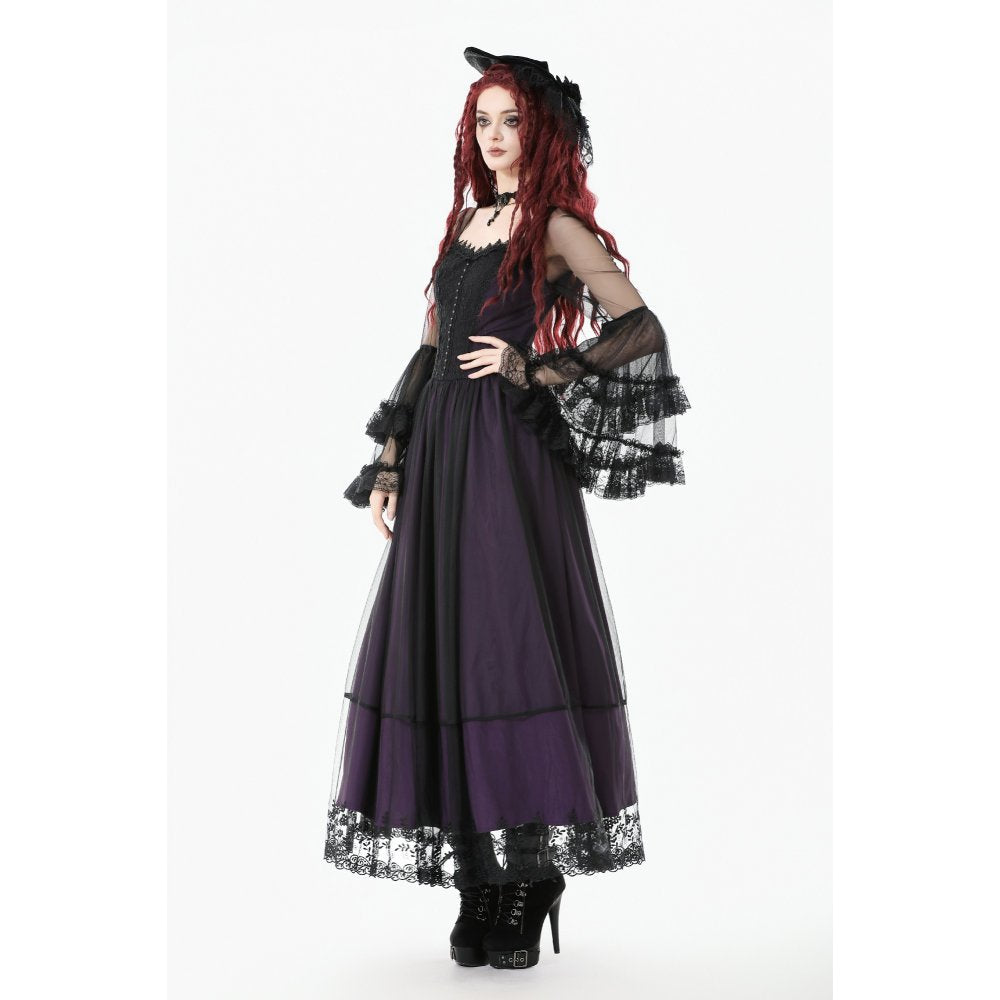Dark in Love Lilith Bell-Sleeve Gothic Maxi Dress