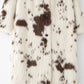 Women's Cowhide Pattern Faux Fur Coat