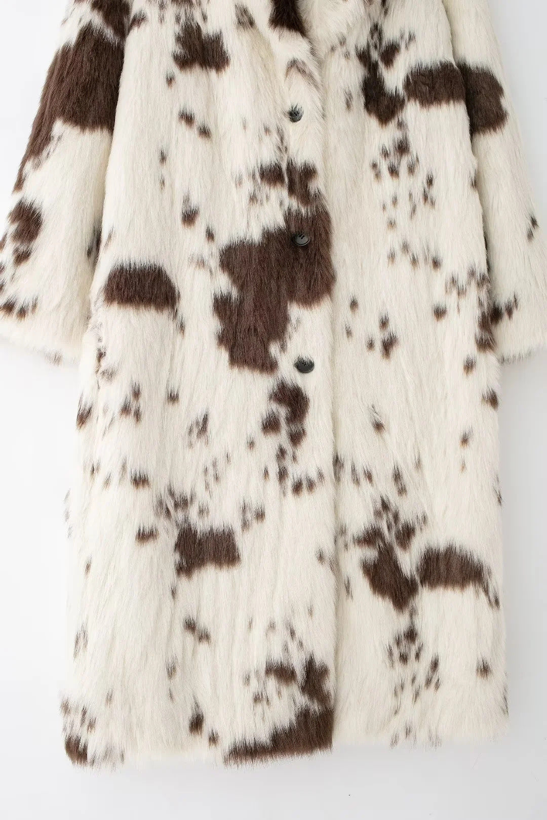 Women's Cowhide Pattern Faux Fur Coat