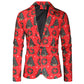 Men's Fashion Fun Bright Printed Blazer, Christmas Designs