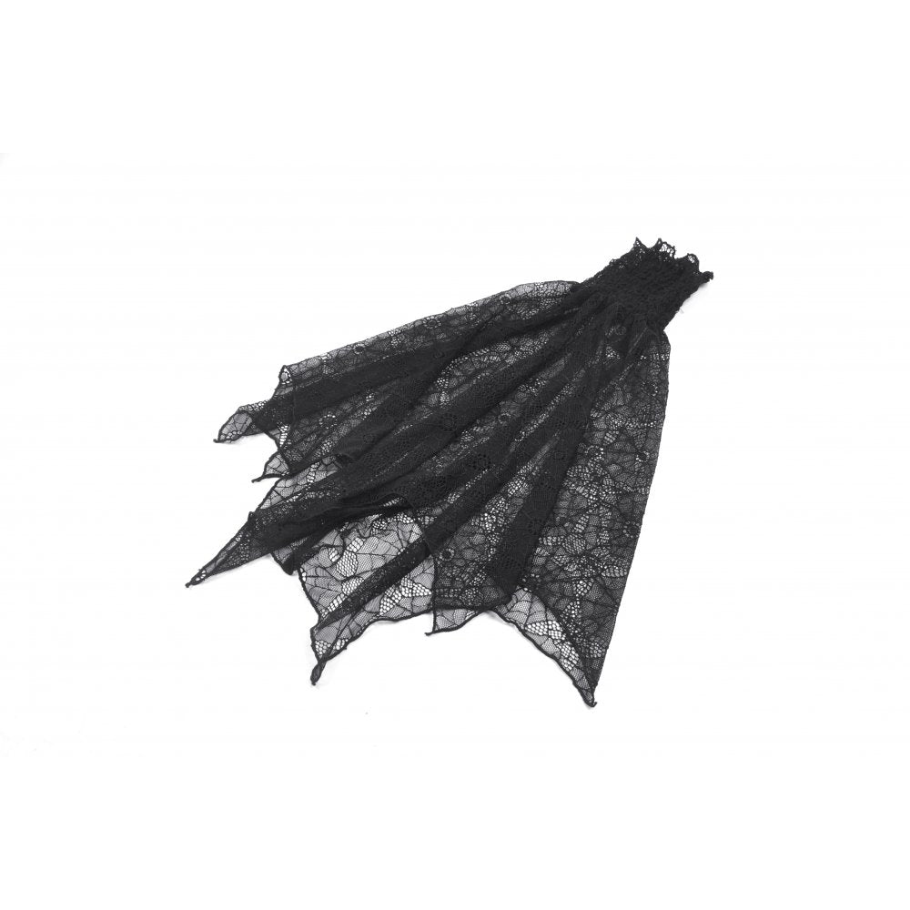 Dark in Love Seraphine Black Lace Ruffle Arm Warmer Sleeves