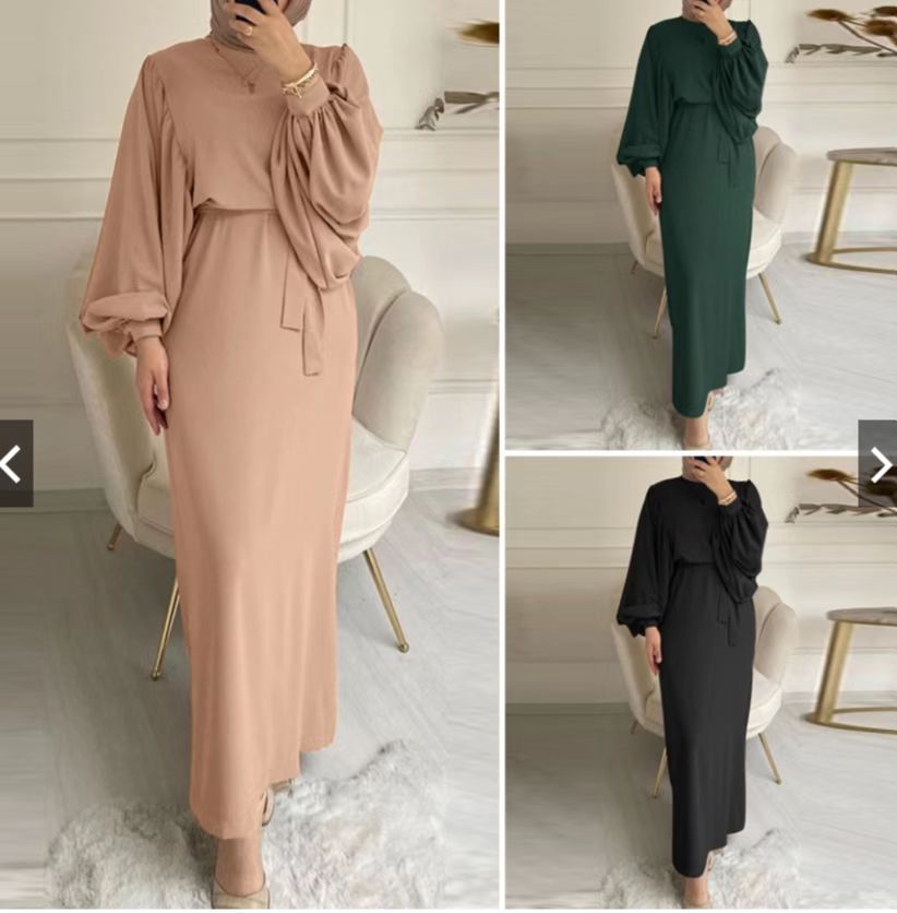 Fashion Muslimwear, Puffed Sleeve Long Dress, Abaya