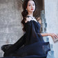 Vireous Classic Elegant Black Evening Dress