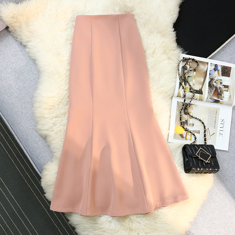 Vireous Fishtail High-Waist All-Matching Daily Wear Maxi Skirt